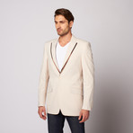 Zenbriele Slim Fit Blazer // Tan Seersucker (US: 34R)
