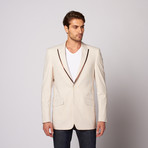 Zenbriele Slim Fit Blazer // Tan Seersucker (US: 34R)