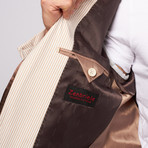 Zenbriele Slim Fit Blazer // Tan Seersucker (US: 34R)