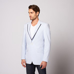 Zenbriele Slim Fit Blazer // Light Blue Seersucker (US: 34R)