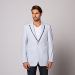 Zenbriele Slim Fit Blazer // Light Blue Seersucker (US: 34R)