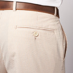 Renoir Seersucker Slim Suit // Tan (US: 34R)