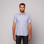 Jared Lang // TOR Short Sleeve Button Up Shirt // Lavender Check (M)