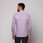 THOMAS Button Up Shirt // Purple + White Stripe (M)