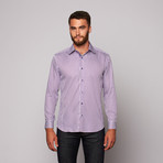 THOMAS Button Up Shirt // Purple + White Stripe (M)