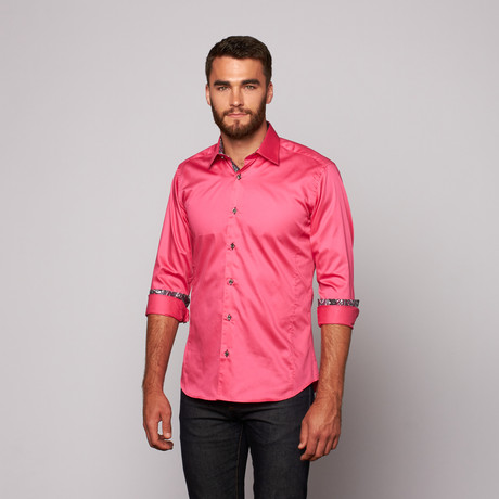 THOMAS Button Up Shirt // Saturated Pink (S)