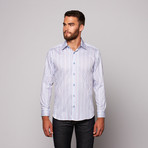 THOMAS Button Up Shirt // Blue + Purple Stripe (S)