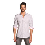 THOMAS Button-Up Shirt // Slate Grey + Multi Floral (L)
