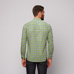 OTT Button Up Shirt // Green Plaid (L)