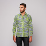 OTT Button Up Shirt // Green Plaid (L)