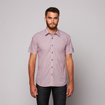 Jared Lang // TOR Short Sleeve Button-Up // Maroon Pattern (M)
