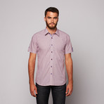 Jared Lang // TOR Short Sleeve Button-Up // Maroon Pattern (L)