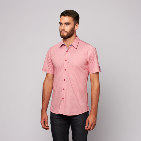 Jared Lang // HARI Short Sleeve Button-Up // Salmon (S)