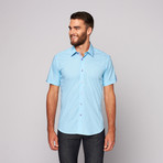 Jared Lang // HARI Short Sleeve Button-Up // Turquoise (L)