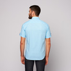 Jared Lang // HARI Short Sleeve Button-Up // Turquoise (L)