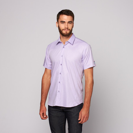 HARI Short Sleeve Button-Up // Lavender (S)