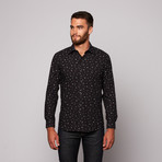 THOMAS Button Up Shirt // Black + Mini Paisley (XL)