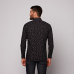 THOMAS Button Up Shirt // Black + Mini Paisley (XL)