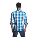 Jared Lang // AVERY Button-Up // Blue + Navy (XL)