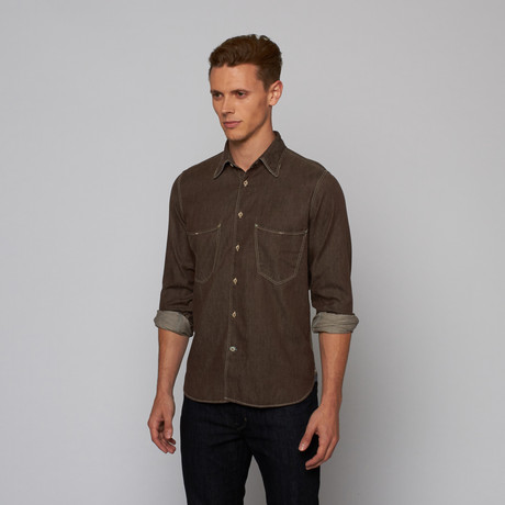 Curated USA // Booth Button Down // Brown (L)