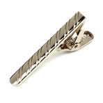 Thin Diagonal Stripe Tie Clip