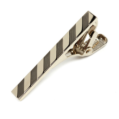 Pattern Diagonal Stripe Tie Clip