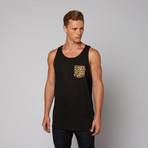 Leopard Print Pocket Tank // Black (S)