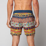 Vast //  Multi Aztec 5" Boardshorts // Navy (28)