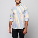 Wayne Button-Up Shirt // White Multi Stripe (3XL)