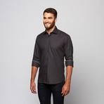 Zico Button-Up Shirt // Black Square Jacquard (S)