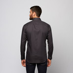 Zico Button-Up Shirt // Black Square Jacquard (S)