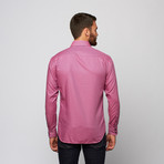 Zola Button-Up Shirt // Pink Textured Stripe (S)