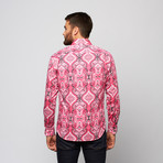 Miami Button-Up Shirt // Pink Geometric Paisley (L)