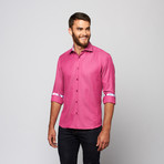 Silva Button-Up Shirt // Pink Jacquard (M)