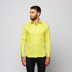 Silva Button-Up Shirt // Yellow Green Jacquard (M)