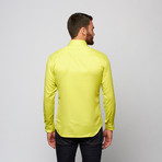 Silva Button-Up Shirt // Yellow Green Jacquard (L)
