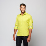 Silva Button-Up Shirt // Yellow Green Jacquard (M)
