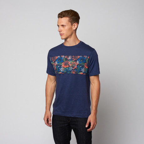 Bradley Printed Color Blocked Tee  // Navy (S)