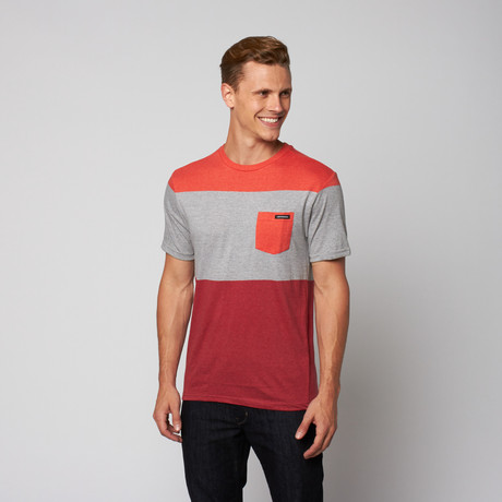 Conner Color Block Tee // Papaya Heather (S)