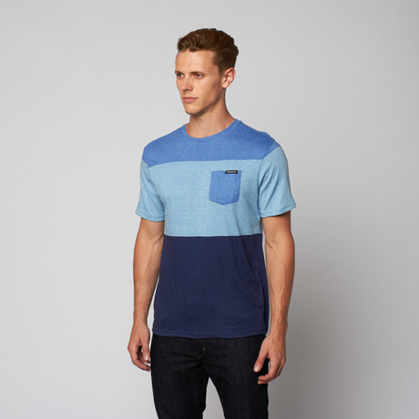 Conner Color Block Tee // Rich Blue Heather (S)