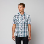 Simon Short Sleeve Button Up // Deep Water (XL)