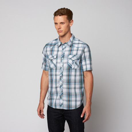 Simon Short Sleeve Button Up // Deep Water (S)