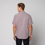 Abel Short Sleeve Button Up // Ruby (L)