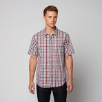 Abel Short Sleeve Button Up // Ruby (S)