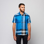 Large Plaid Button Up // Turquoise (M)