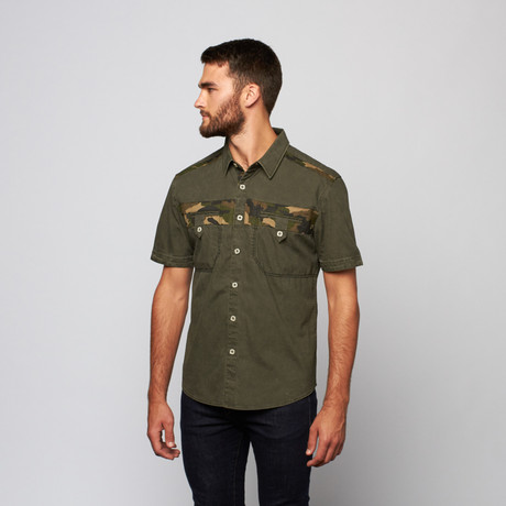 Military Button Up // Olive (S)