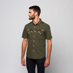 Military Button Up // Olive (L)