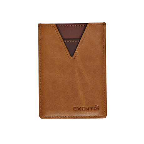 Exentri City Leather Card Holder // Sand