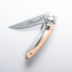 Thiers Liner Lock Pocket Knife // Juniper Wood