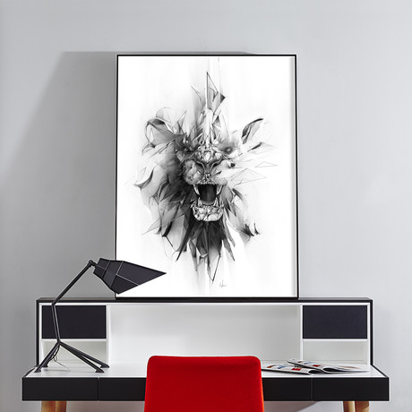 Stone Lion (18"W x 24"H x 2"D)